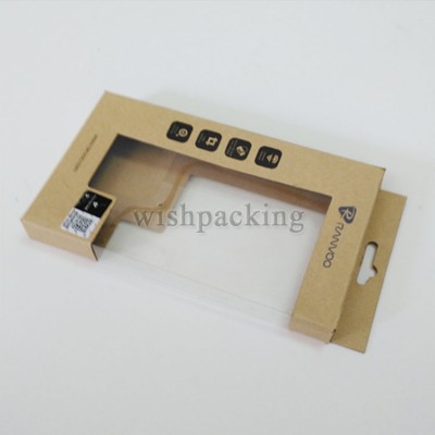 Retail brown kraft paper boxes with clear / transparent window