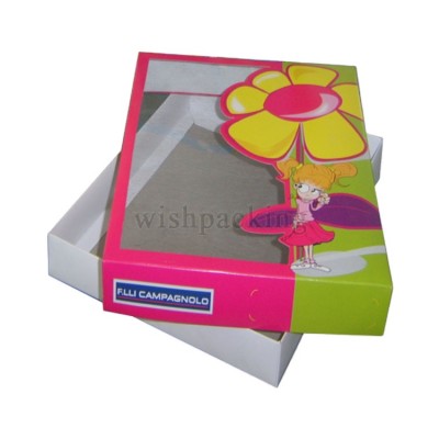 Transparent window paper box with clear PVC plastic film